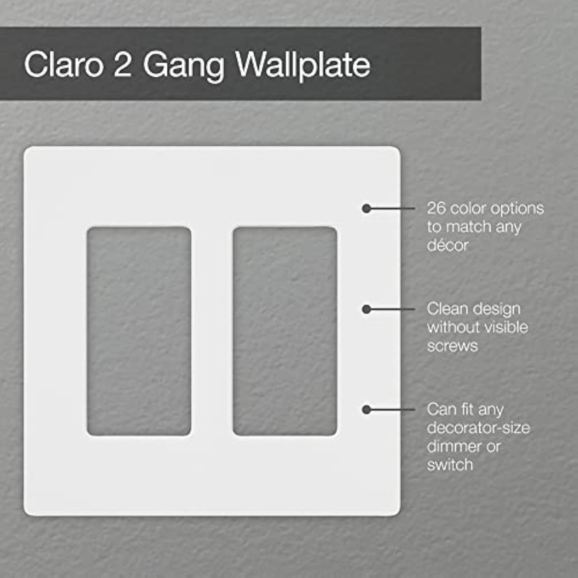 2-Gang White Wall Plate, Pack of 6